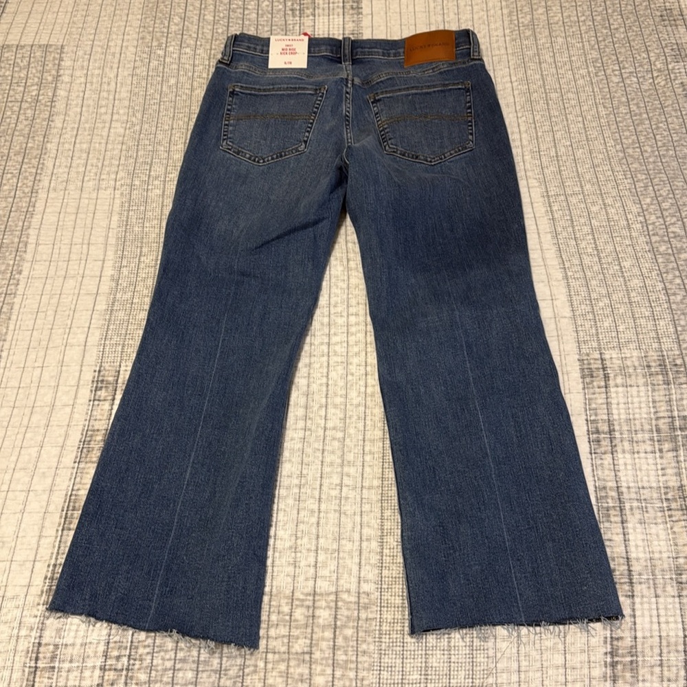 Lucky brand size 6/28 sweet mid-rise kick crop advanced stretch blue jeans NWT - Picture 2 of 4